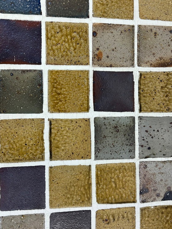 Image 1 of Coffee table in elm and stoneware, Maison Regain, 1970