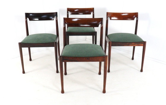 Image 1 of Ensemble de 4 chaises de salle à manger en bois de rose 'Havelte' vintage tapissées