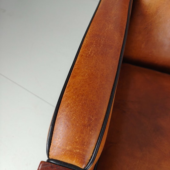 Image 1 of Poltrone in pelle di pecora Art Déco – set di due