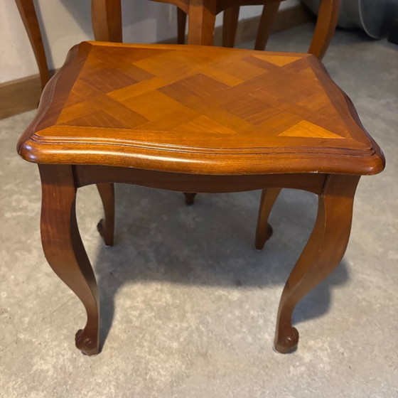 Image 1 of Table gigogne en merisier style Louis XV