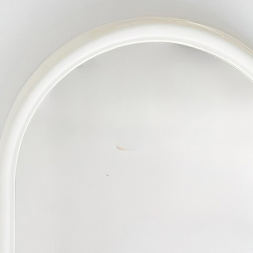 Vintage space age spiegel ovaal crème wit kunststof 1970's