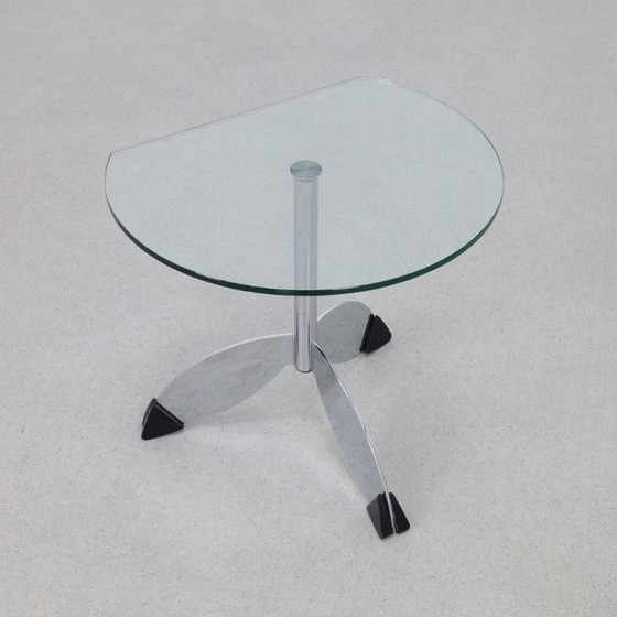 Image 1 of Postmodern Side Table in Metal & Glass, 1980s