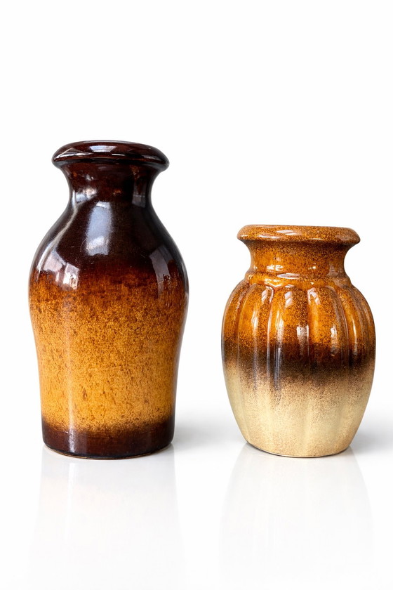 Image 1 of Vintage Scheurich Keramik vase set – model 208-21 & 202-15 – ca. 1960