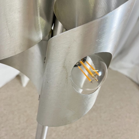 Image 1 of Brushed aluminum floor lamp, Space Age style, 1970s
