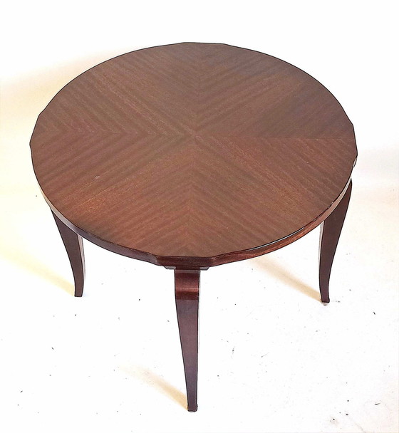 Image 1 of Art Deco sokkeltafel Mahoniefineer Diameter 60,4 cm