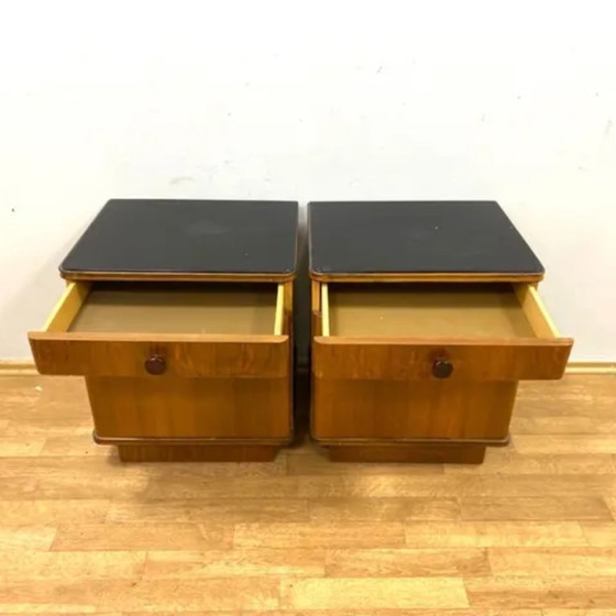 Image 1 of Set di 2 comodini retrò, legno impiallacciato, anni '60
