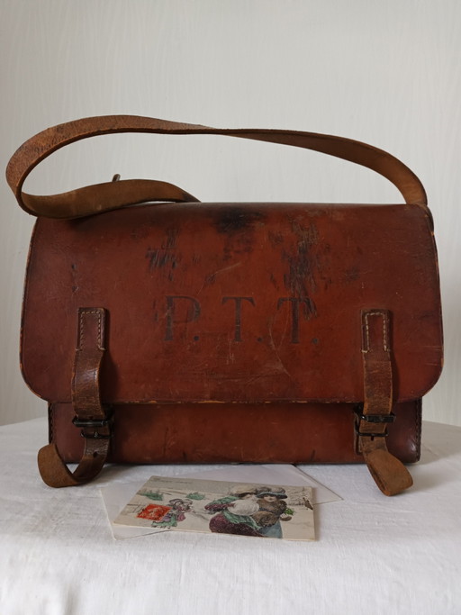 Sacoche Facteur Ptt France Vintage 70'S