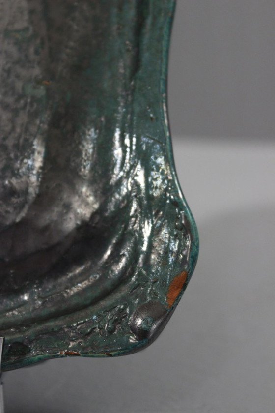 Image 1 of Große Keramik-Schmuckschale mit Kupferoxid-Beschichtung, Stil der 1950er Jahre, Gueden Primavera Cazaux