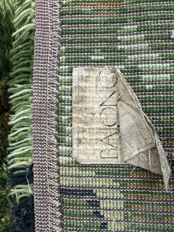 Image 1 of Tapis à poils longs BAJONG vintage, motif camouflage vert, Pays-Bas, années 1970