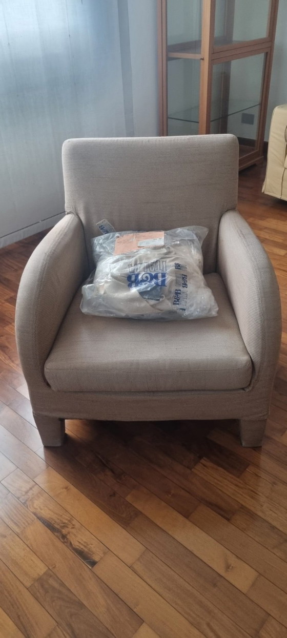 Fauteuil B&B Italia Baisity par Antonio Citterio, Coton, Polyester, Beige, Italian Design (photo 2 sur 4)