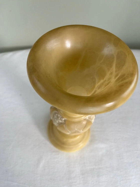 Gesculpteerde albasten vaas – Vazen, Stone, Vintage (photo 3 of 6)
