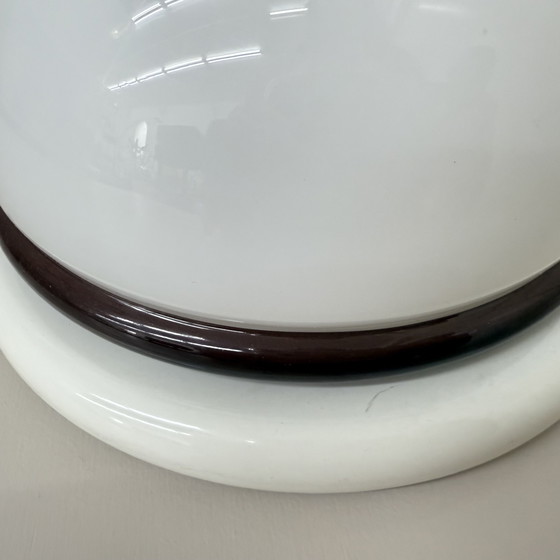 Image 1 of Vintage brown and white wall lamp sconce , 1970s