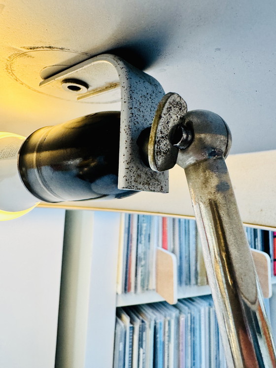 Image 1 of Bauhaus Table Lamp by VEB NARVA Lengefeld – Vintage 1960s Adjustable UFO Desk Light, West Germany Mid-Century Modern Lamp