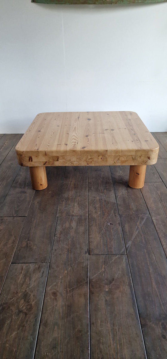 Image 1 of Large Square Pine Coffee Table, 1970s