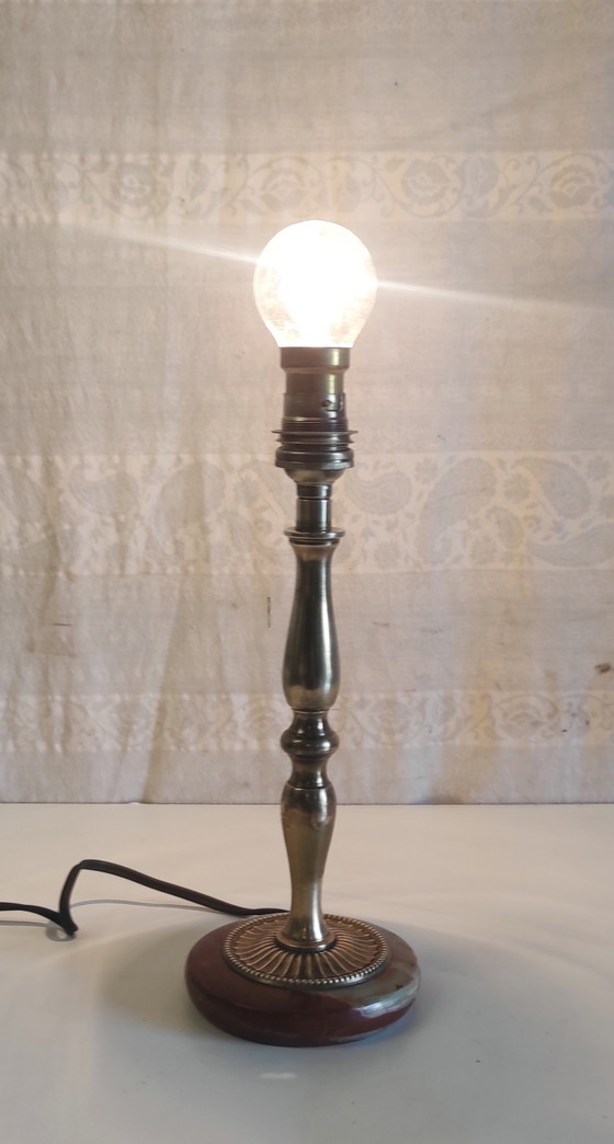 Neo-Classical Style Brass Table Lamp - Mid-20th Century (photo 8 of 8)