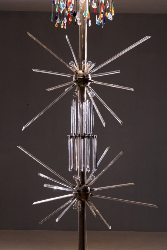 Image 1 of Lampada da terra di René Roubíček, Nový Bor, vetro e metallo, anni '60