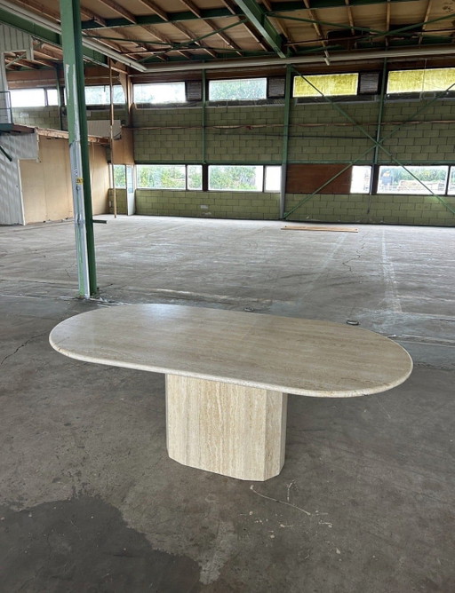 Large vintage Travertine dining table
