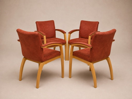 Leolux Camarilla | Set van 4 | Alcantara | Hugo de Ruiter – eetkamerstoelen, Wood