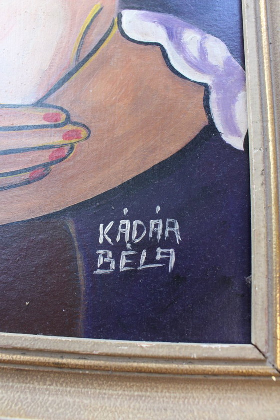Image 1 of 1960s Béla Kádár (Attr.) — Modernist Figural Composition Madonna With Child
