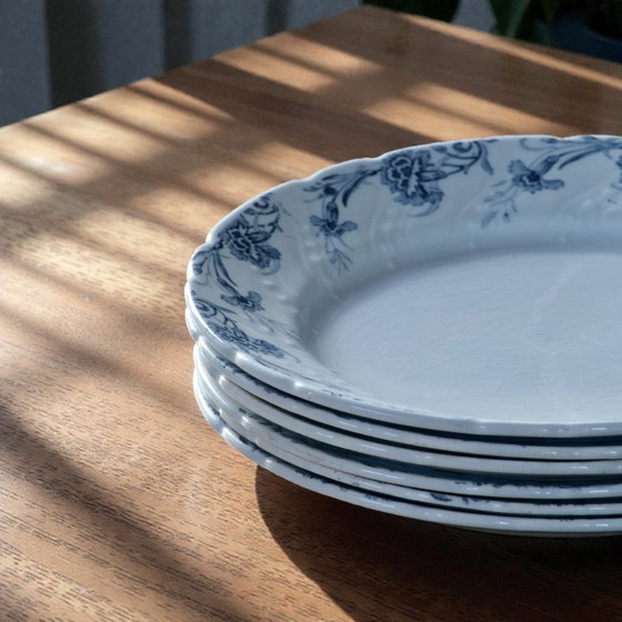 Image 1 of Antique 19th-century ironstone plates signed KG Luneville