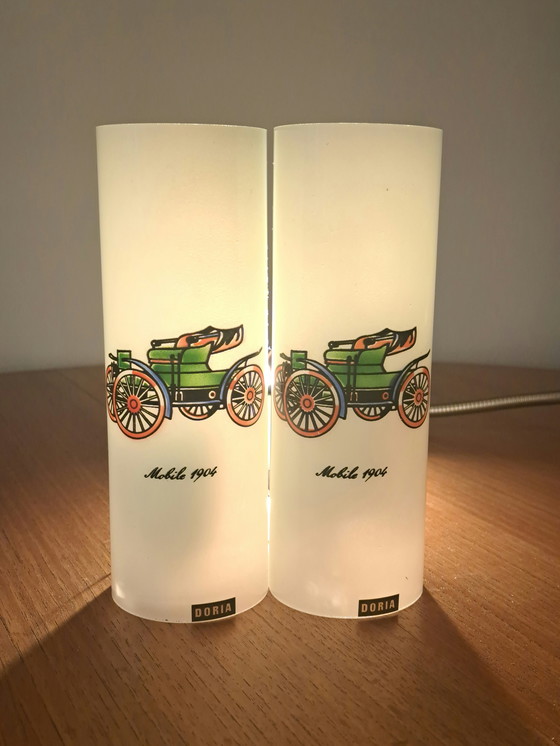 Image 1 of 🟡 Rare DORIA Wall Lamp Pair – Vintage Glass Lights “Mobile 1904” – 1960s/70s