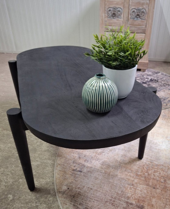 Image 1 of Table basse robuste 120x60cm en bois de manguier et métal, neuve