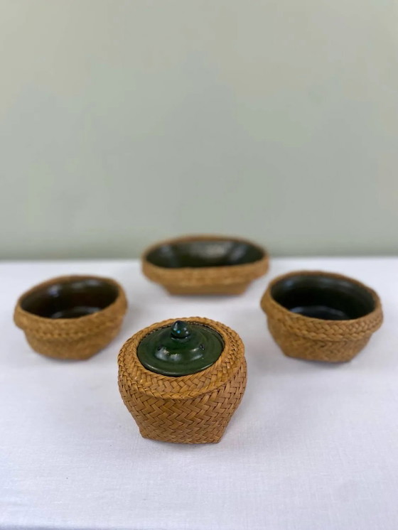 Vintage ethnic service – Crockery, Wicker, Ceramic (photo 16 of 21)
