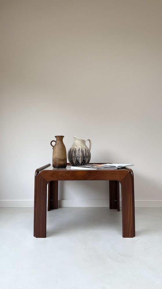 Image 1 of Vintage Wooden Coffee Table with Marble Top