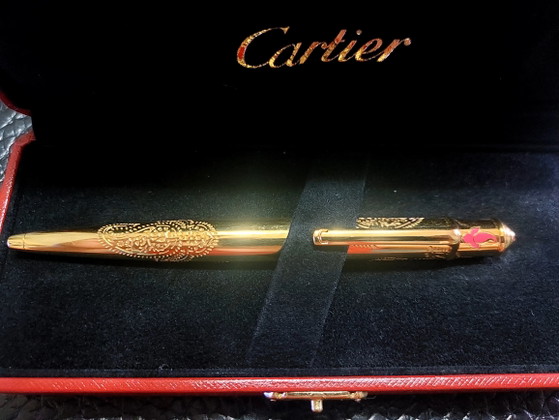 Image 1 of ZELDZAME CARTIER DIABOLO "INDIA INSPIRATION" BALPEN – COMPLEET MET DOOS EN CERTIFICAAT VAN AUTHENTICITEIT