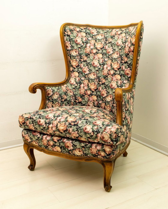 Image 1 of Fauteuil en noyer de style Chippendale, Mid Century Modern, 1960s