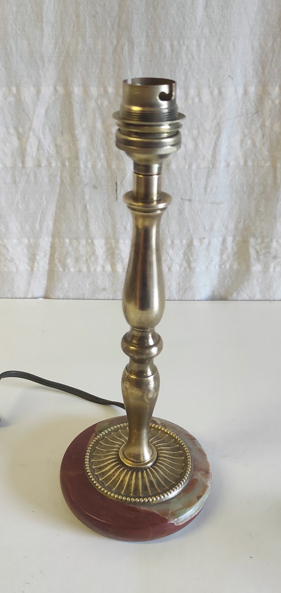 Neo-Classical Style Brass Table Lamp - Mid-20th Century (photo 5 of 8)