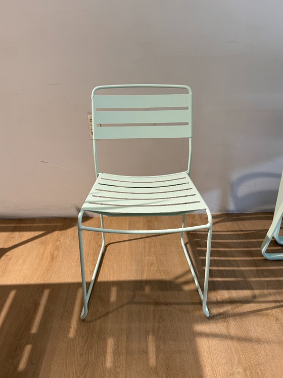 Fermob garden set table bench & 3 different chairs Ice Mint – Garden tables, Aluminium (photo 6 of 9)