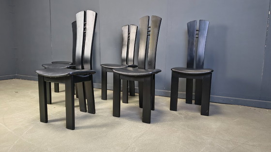 Image 1 of Sedie da pranzo in legno in stile postmoderno, anni '80 - set di 6