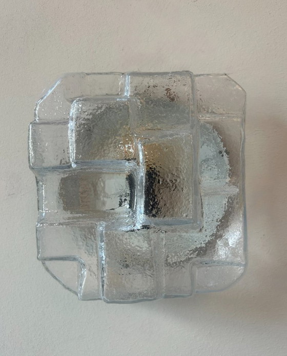 Image 1 of Lámpara de pared en vidrio burbuja, moldeado y prensado, Francia 1960