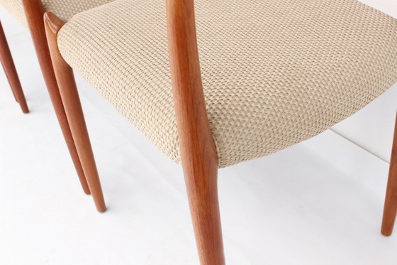 Image 1 of als nieuw, Set van 4 Niels O. Møller by J.L. Møllers, Model 78 Vintage Teak Deense Eetkamerstoelen, nieuwe bekleding, RP. 5160,-