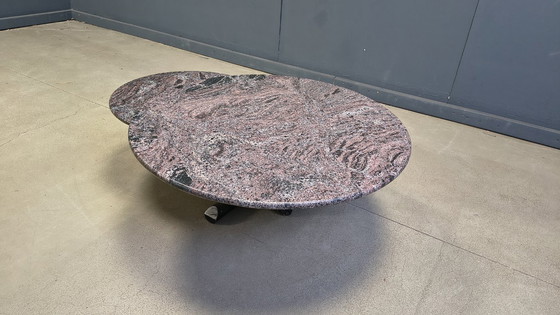 Image 1 of Two tier marble pivoting top coffee table by roche Bobois, 1980s