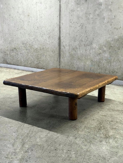 XL Brutalistische Wabi-Sabi massief eiken salontafel