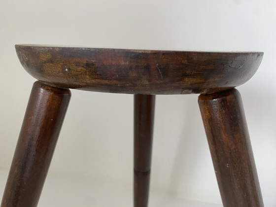 Image 1 of Vintage small French milk stool - stool - plant table, 1960s.