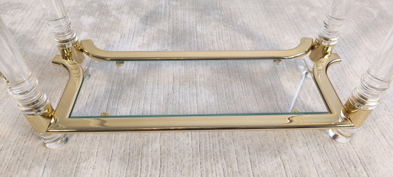 😍✨ Very Beautiful Vintage 80s Roméo Réga Console - Altuglas, Brass & Beveled Glass ✨😍 – Romeo Rega (photo 10 of 19)