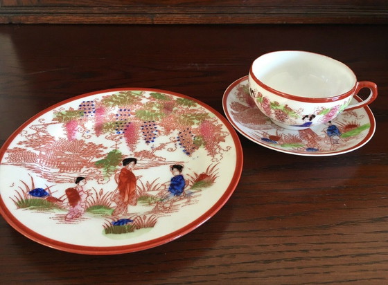 Image 1 of "Japanisches Teeservice Geisha Lithophanie – Eierschalen Porzellan – handbemalt"