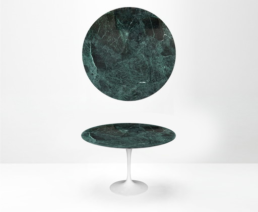 Original round Knoll Tulip dining table (120cm) in Alpi Verdi gloss in MINT CONDITION!! Eero Saarinen – eettafels, Marble