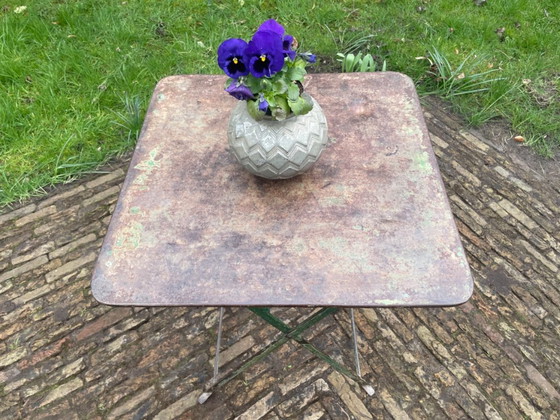 Image 1 of Mesa de bistró, mesa de jardín, mesa plegable, estilo francés antiguo.