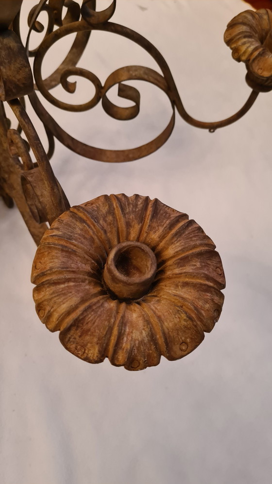 Image 1 of Chandelier with 6 candles - Baroque - Iron (cast iron/wrought iron)