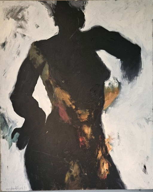 Large expressive figurative oil painting - 130 x 160 cm