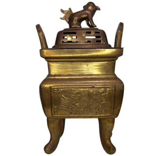 Chinese bronzen wierookbrander met beschermende leeuw – Lot 106 – decoratieve objecten (photo 2 of 9)