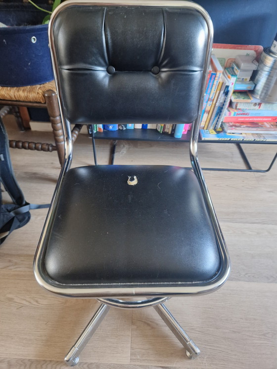 Image 1 of Silla alta giratoria cromada