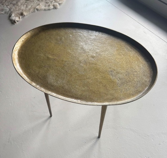 Image 1 of wrist pots oval side table brass