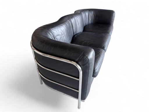 Zanotta Onda 3-zitsbank – banken, Leather, Metal (photo 2 of 8)