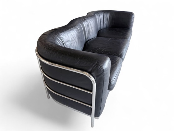 Zanotta Onda 3er Sofa – Leather, Metal (photo 2 of 8)