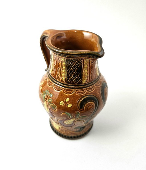 Mid-Century Gmundner Keramik Ceramic from Austria. Vintage Hand-Painted Pitcher from Gmunden